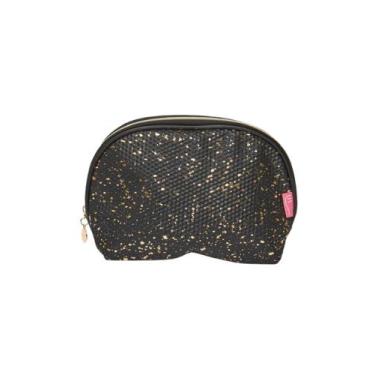 Imagem de Necessaire Qualis Preta Com Detalhes Em Dourado NS2382