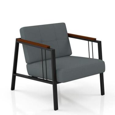 Imagem de Poltrona Decorativa Pomezia Estilo Industrial Preto/cinza - M.a - A Mó