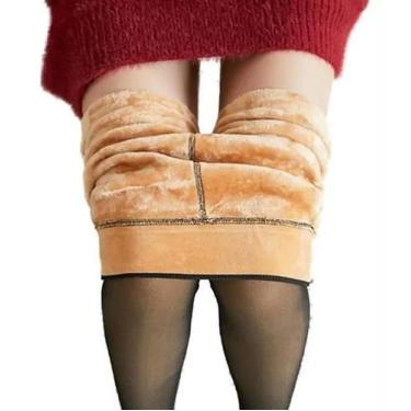 Imagem de Meia Calça Feminina Térmica Translucida Legging Forrada C Pé - Fanátic