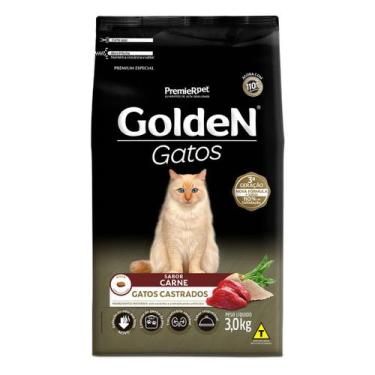 Imagem de Ração Golden Gatos Adultos Castrados sabor Carne 3 Kg, 3024-042
