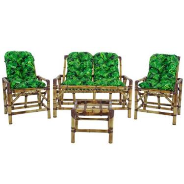 Imagem de Conjunto de Bambu com Namoradeira e Mesa de Centro, para área externa,