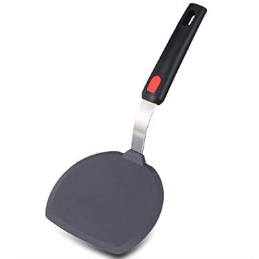 Imagem de Tenta tenta kitchen Espátula de panqueca larga de silicone para descascar pizza, utensílio de cozinha antiaderente, panela de cozinha segura para grelhar cozinhar e assar - espátulas de ovo de borracha resistentes ao calor de 315 graus Celsius.