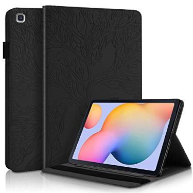 Imagem de Capa para Samsung Galaxy Tab S6 Lite 10,4 polegadas 2024 SM-P620/SM-P625, capa flip de couro PU com suporte de vários ângulos com compartimento para cartão e porta-lápis - preta