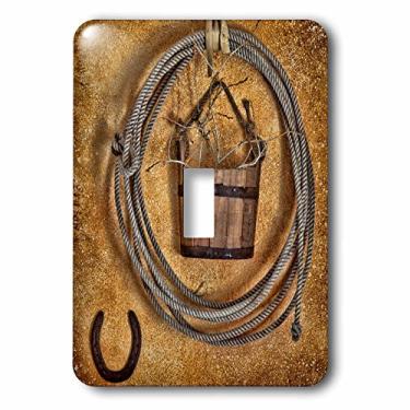 Imagem de 3dRose lsp_190659_1 EUA, Califórnia, Bishop Western Decor in a Rustic Cabin Near Light Switch Cover