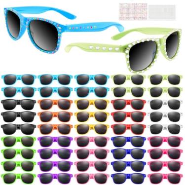 Imagem de MEEZY 20/30/40/50/60/70/80/100 peças de óculos de sol infantis neon a granel para crianças, meninos, meninas, proteção UV400, aniversário, festa de verão, Multicor