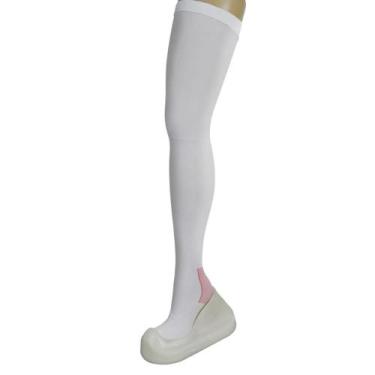 Imagem de Meia de Compressão Cirúrgica 7/8 Antitrombo 18mmHg Branca Varimed, PP