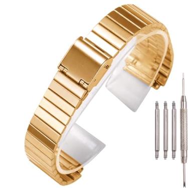 Imagem de Pulseira de relógio de substituição de aço inoxidável de 18 mm compatível com Casio F-108WH AE1200WH A168WA A158WA LA670WGA A700W acessórios de relógio feminino e masculino (dourado 1)