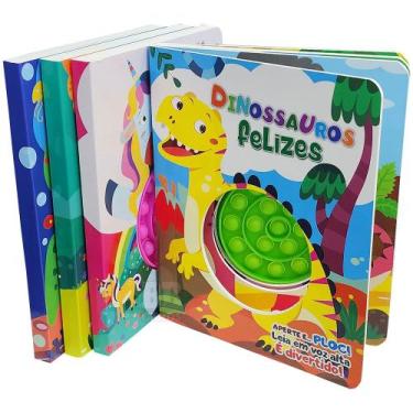 Imagem de Coleção Livro Pop it Cartonado Para Crianças 3 a 5 anos Animais Marinh