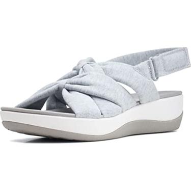 Imagem de Clarks Sandália rasteira feminina Arla Meg, Tecido cinza, 37