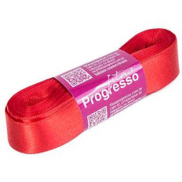 Imagem de Fita Cetim Vermelho Tomate 1354 Progresso 10 metros - Fitas Progresso,
