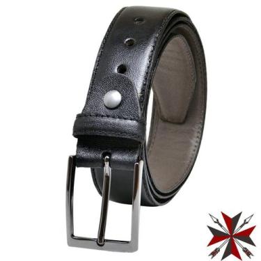 Imagem de Cinto Masculino Social Liso em Couro Estilo - Pele Nativa, 100, Preto