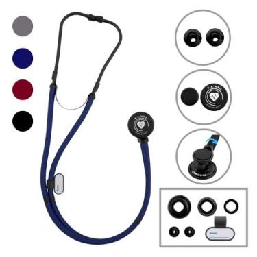 Imagem de Estetoscópio Linha Black Rappaport P.A. Med  2 Anos Garantia, AZUL BLA
