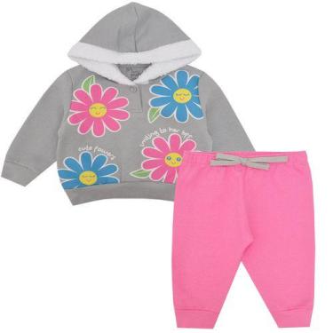 Imagem de Conjunto de Moletom Menina Bebê Inverno - Kiiwi, Kw058 cinza, 3