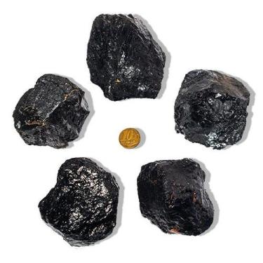 Imagem de 05 Turmalina Preta Pedra Natural 300 a 350g Média 7cm Tipo B - Cristai