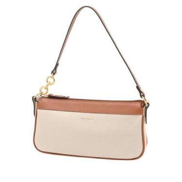 Imagem de Bolsa de Couro Mariart Parintins, Off white, Camel