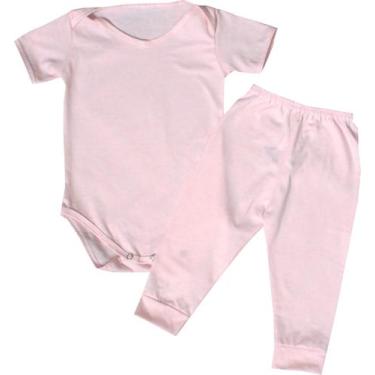Imagem de Kit Roupa De Bebe 2 Peças Body Manga Curta E Mijão Algodão - Del Franc