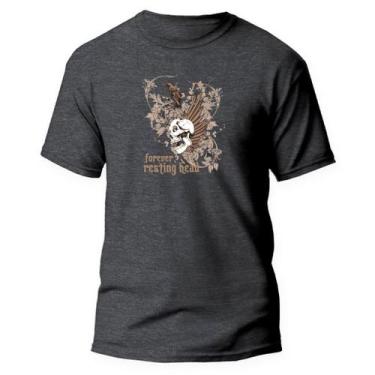 Imagem de Camiseta Algodão Básica Premium Estampa Digital Corvo Head - Original,