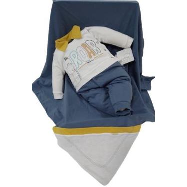 Imagem de Saída Maternidade Bebê Menino Bordado Le Bhua Paraiso 13366 - Le Bhua 