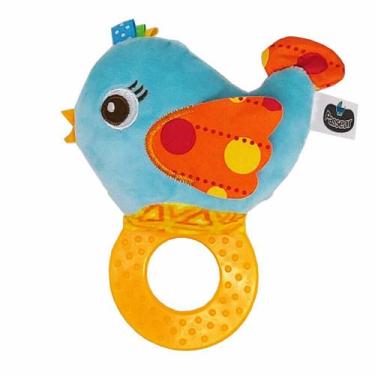 Imagem de Mordedor Passear Chocalho Passarinho Plush Silicone 0+
