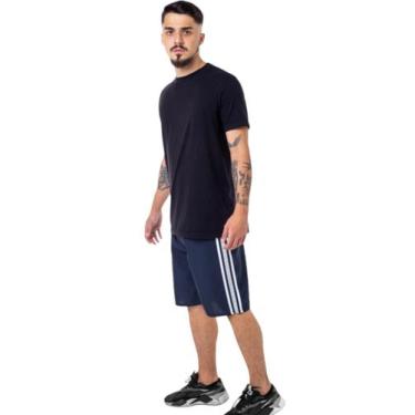 Imagem de Kit 3 Bermudas Tactel Lisa Masculina Básica - Zapatto, Preto, P7