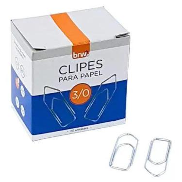 Imagem de Clipes Para Papel 3/0 Aço Galvanizado Caixa com 50 Unidades - BRW