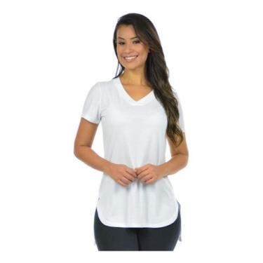 Imagem de Blusa Feminina Gola V Longa Camiseta Babylook Mullet - Vesttuario, Bra