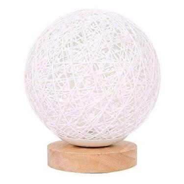 Imagem de Luminária Lunar Rattan Led Base Madeira - Rio de Ouro, Bivolt