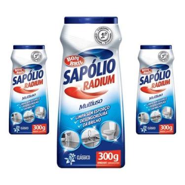 Imagem de Saponáceo Sapólio Radium Pó 300ml Bombril Kit 3 - Bom Bril