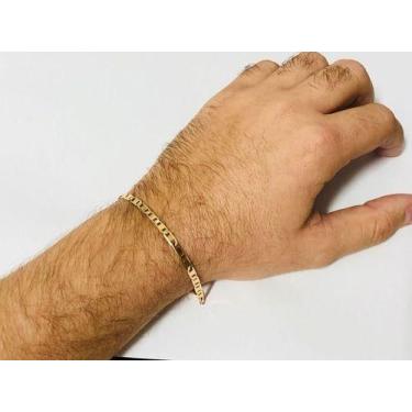Imagem de Pulseira Piastrine Maciça Ouro 18k 750 - Thile Jóias, 21 cm