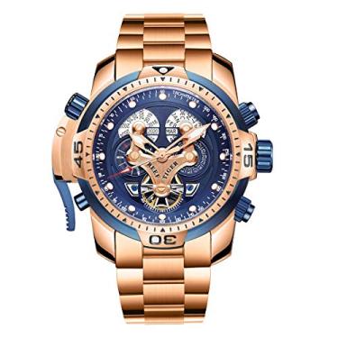 Imagem de REEF TIGER Designer Sport Relógio masculino ouro rosa data dia complicado relógio mecânico pulseira RGA3503, RGA3503-PLPP, Mecânico