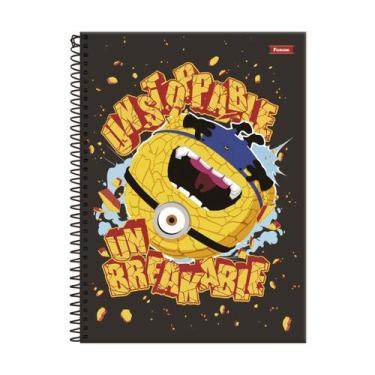 Imagem de Caderno Dos Minions Espiral Capa Dura 1 Matéria 80F' Escolar, Preto