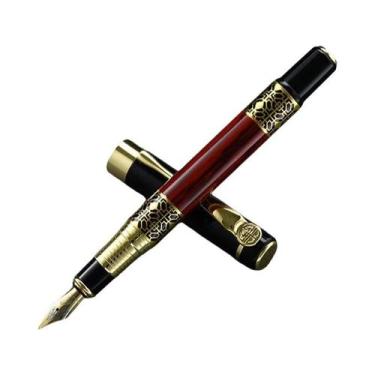 Imagem de Caneta Tinteiro Metálica Retrô - Elegante e com Tinta Substituível, Ca