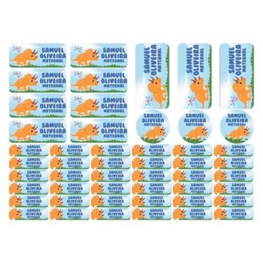 Imagem de 50 Etiquetas Escolares Personalizado Vinil Dinossauro - Tectoner, Dino