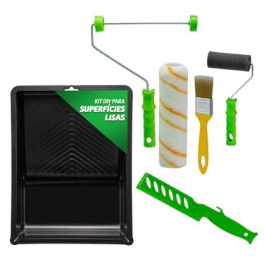 Imagem de CONDOR Kit Prático Renove 5 Peças - Conjunto com Bandeja para Tinta, Suporte para Rolo de Pintura, Rolo de Lã, Rolinho de Espuma e Pincel - Indicado para Superfícies Semirrugosas