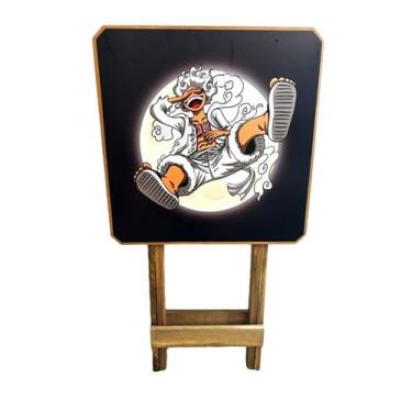 Imagem de Mesa Dobrável Quadrada One Piece Luffy Gear 5 Nika Anime Em Madeira - 