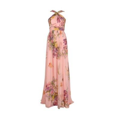 Imagem de Adrianna Papell Vestido feminino de chiffon com estampa floral, Blush Multi, 36