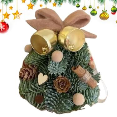 Imagem de Árvore de Natal de mesa pequena,Árvore de Natal de mesa | Ornamentos para centros de mesa à prova d'água | Árvore de Natal artificial de mesa pequena com sino para família, amigos e colegas