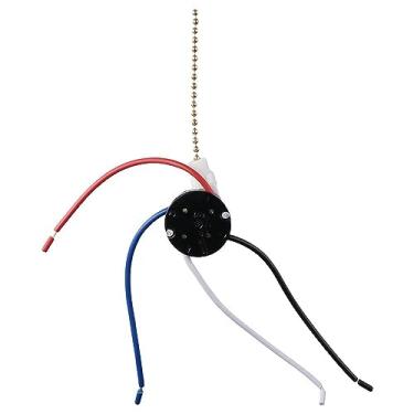 Imagem de Urjumpea Interruptor de ventilador de teto 3 velocidades 4 fios ZE-208s E89885, interruptor de corrente de puxar, manual (Desligado, Alto, Médio, Baixo)