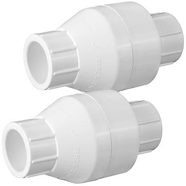 Imagem de Geetery Conexões de solvente de válvula de retenção de PVC em linha de plástico branco para evitar refluxo acessórios de tubulação de verificação de soquete (2 peças, 2,5 cm)