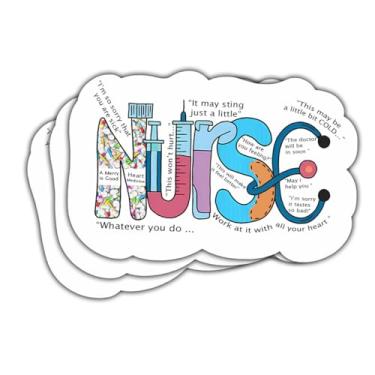 Imagem de (3 peças) Adesivo de vinil palavras de enfermeira, adesivo de enfermeira, adesivo de enfermeira médica, cortado, impermeável, vinil, laptop, garrafa de água, janela, capacete de telefone