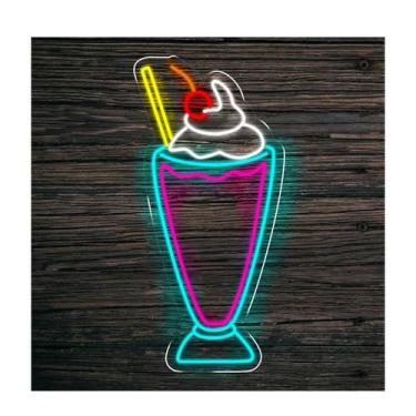 Imagem de Painel Neon Led Milkshake Decoração Personalizado Sorvete - OntheLight