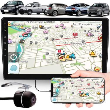 Imagem de Multimídia 9" Polegadas Gm Corsa Vectra Montana Meriva Espelhamento USB Bluetooth + Moldura Painel + Câmera de Ré