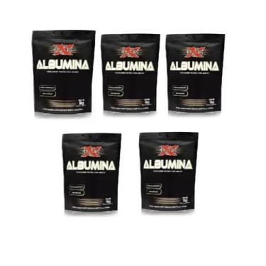 Imagem de Kit 5 Albumina X-lab 1kg Vários Sabores, Morango com Banana