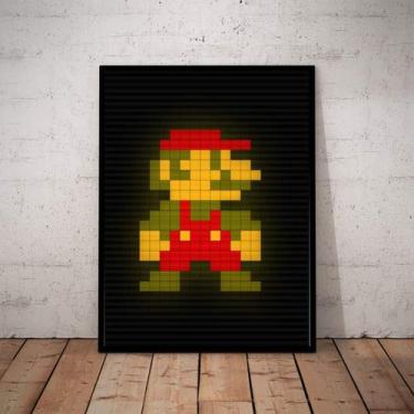 Imagem de Lindo Quadro Decorativo Minimalista Super Mario 8 Bits 44,33cm