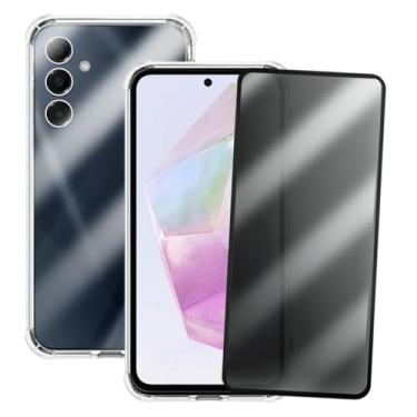 Imagem de Kit Capinha Anti Shock e Película Privacidade 3D Anti-Spy Compatível Samsung Galaxy A35