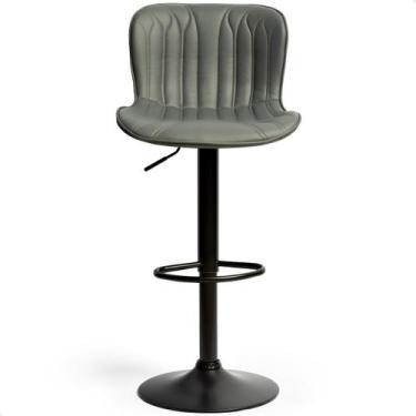 Imagem de Banqueta Alta Para Cozinha Estofada Giratória Encosto Bar prime.office