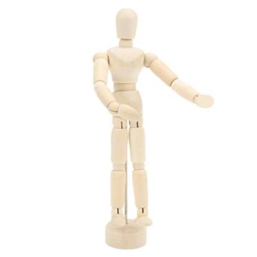 Imagem de Mannequim de Madeira Com 4 Juntas Rotativas para Artistas - Ideal para Esboçar, Decoração de Casa e Brincar, 4,5in (Homem de madeira de 5,5 polegadas (tamanho padrão)