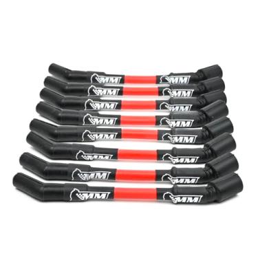 Imagem de Michigan Motorsports LS Conjunto de fios de vela de ignição 10 mm fios de desempenho - Serve para LS1 LS2 LS3 L99 L76 L77 Camaro Firebird Corvette (vermelho)