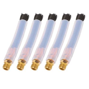 Imagem de Soldagem Brecha de Escova de Solda Escova de Solda Brush de Limpeza Cabeça de Latão de Alta Resistência Fibra Bristas de Silicone para Mig Tig Spot Solds Superfícies de Aço (M10)