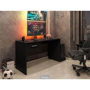 Imagem de Mesa Gamer 127cm Com Gaveta Porta CPU Escrivaninha DRX Preto - Móveis 